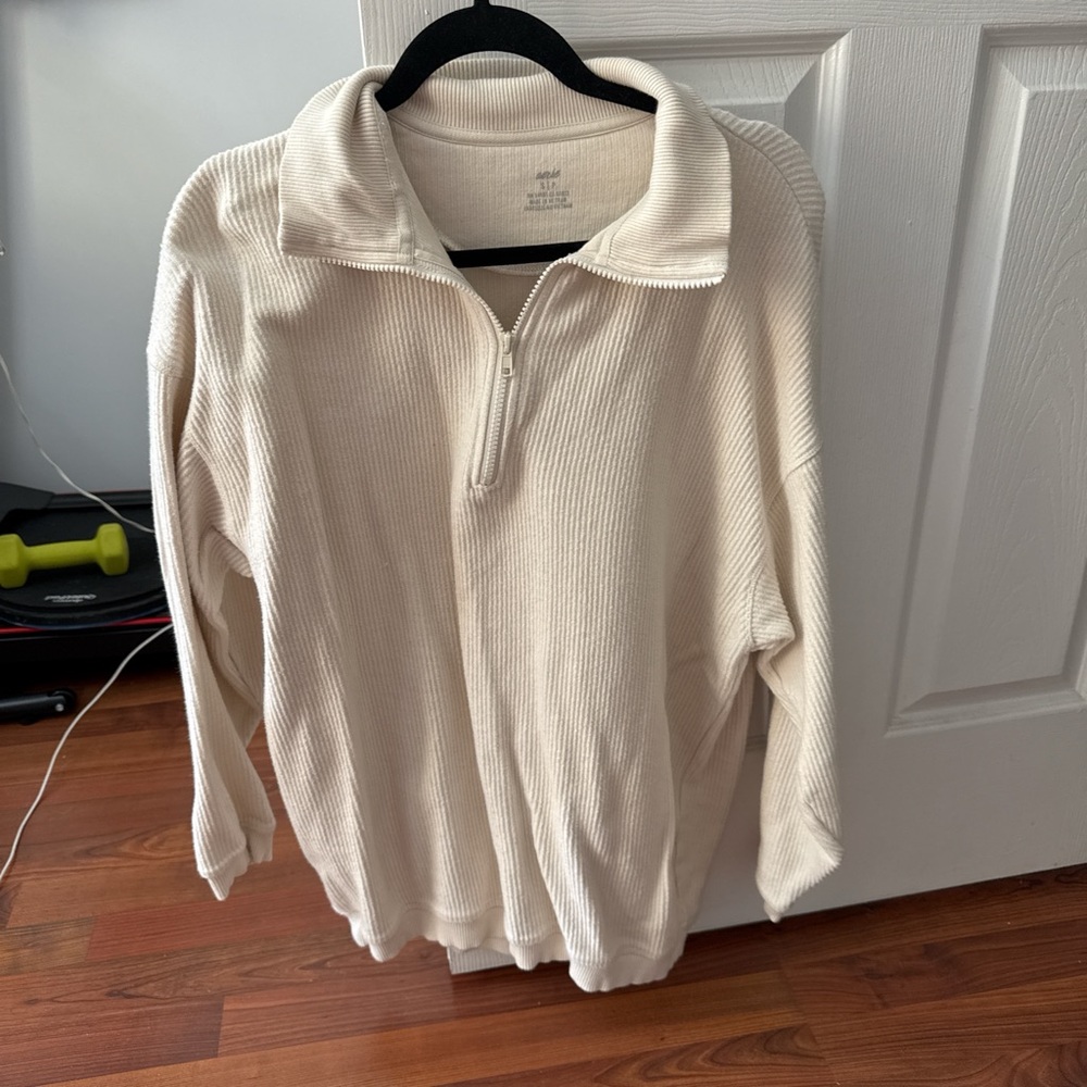 Aerie ribbed quarter zip size small